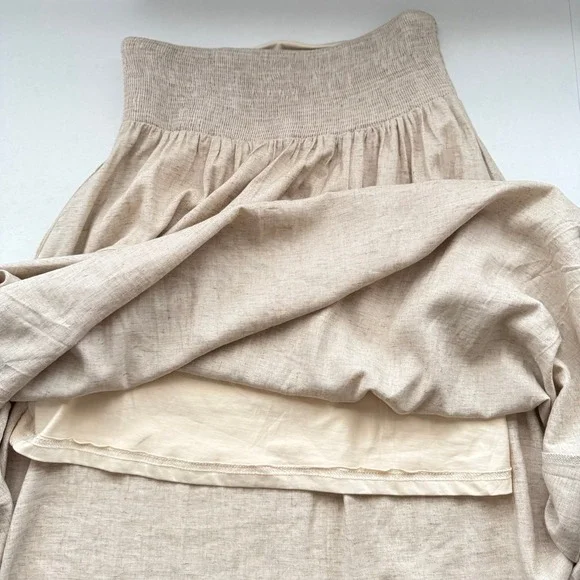 OGL Move European Linen Skirt Smocked Waist With Pockets Size S - Picture 10 of 13